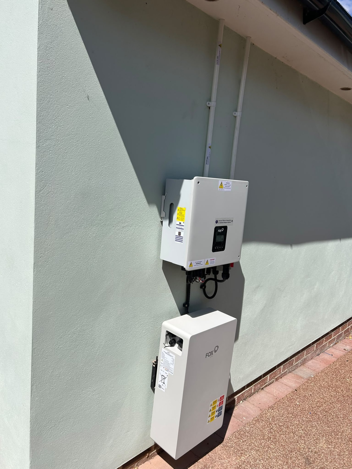 Side view of an outdoor battery storage installation in Hampshire